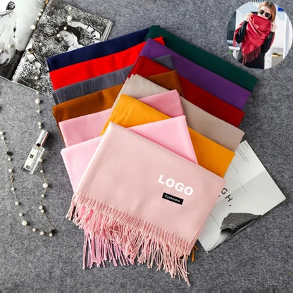 Unisex Solid Imitation Cashmere Wrap Scarves