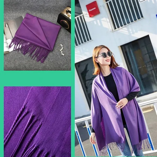 Unisex Solid Imitation Cashmere Wrap Scarves