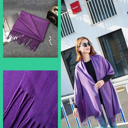Unisex Solid Imitation Cashmere Wrap Scarves
