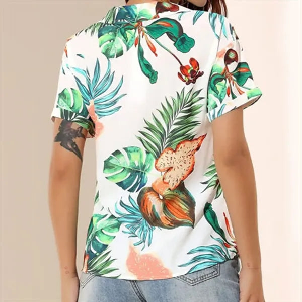 Women's Sublimation Hawaiian Tie Poly Shirt