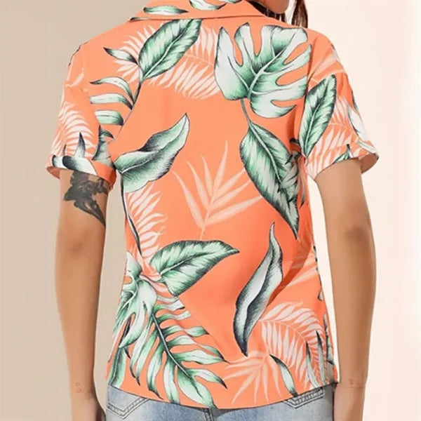 Women's Sublimation Hawaiian Tie Poly Shirt