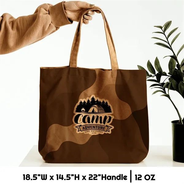 Sublimation 12 oz Poly Canvas Tote Bag -18.5"W x 14.5"H x
