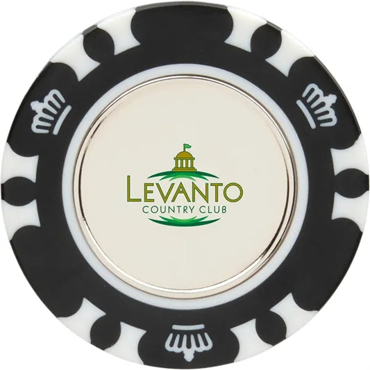 Recycled Poker Chip w/ Metal Ballmarker