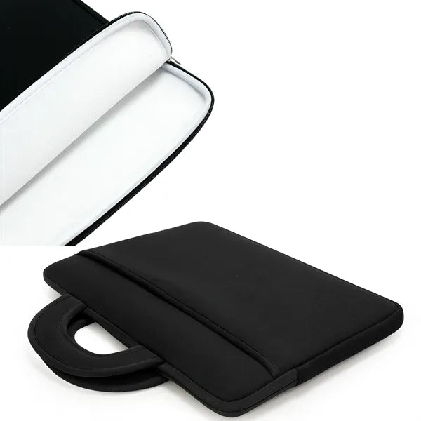 Full Sublimation Laptop Sleeve with Zip Closure, Front