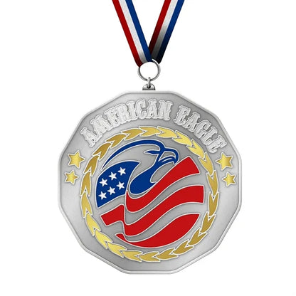 Zinc Alloy Medal with Shiny Plating Finishes - Die Struck