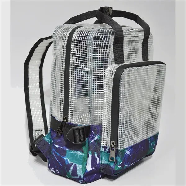 Grid PVC Backpack w/ Bottom Sublimation