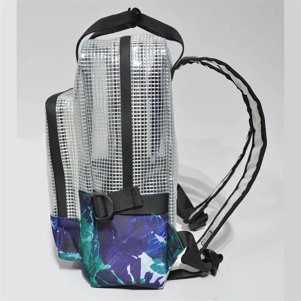 Grid PVC Backpack w/ Bottom Sublimation