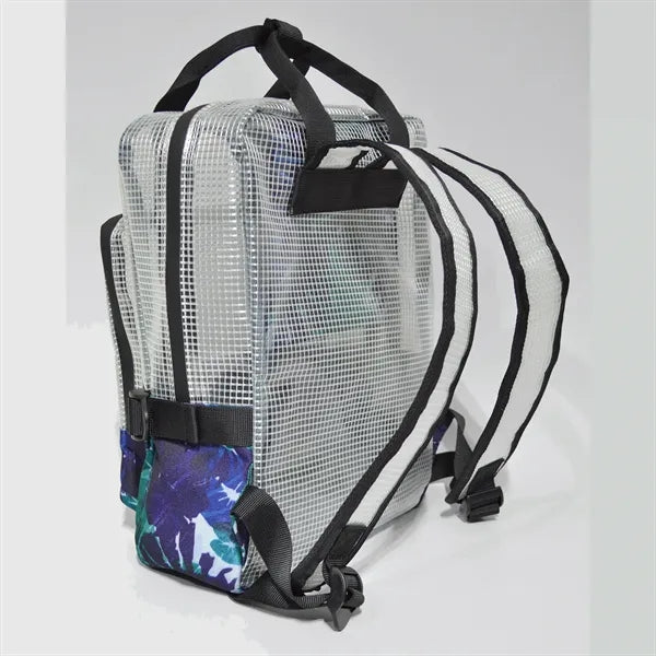 Grid PVC Backpack w/ Bottom Sublimation