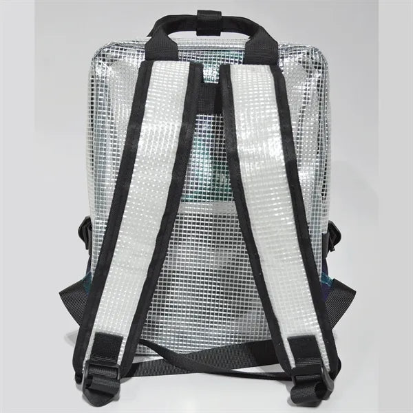 Grid PVC Backpack w/ Bottom Sublimation