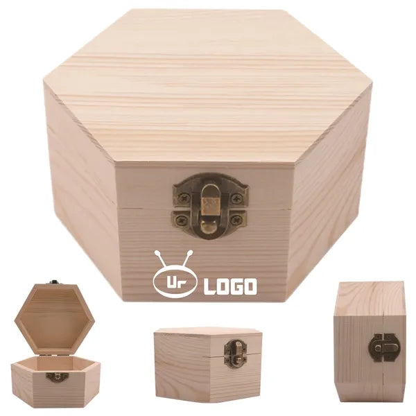 Wooden Hexagonal Storage Box
