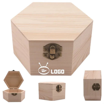 Wooden Hexagonal Storage Box