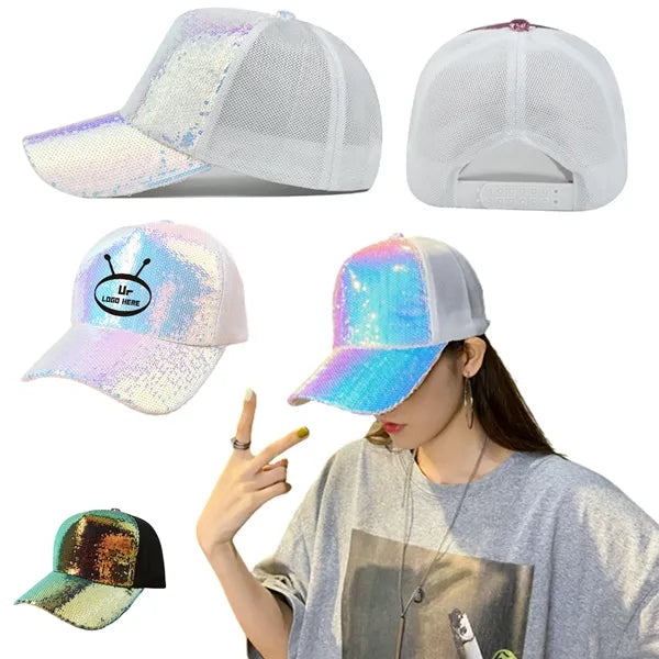 Laser Sequin Baseball Cap
