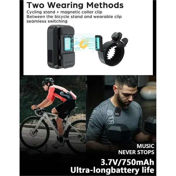 Wearable Bluetooth Speaker with Handlebar Mount