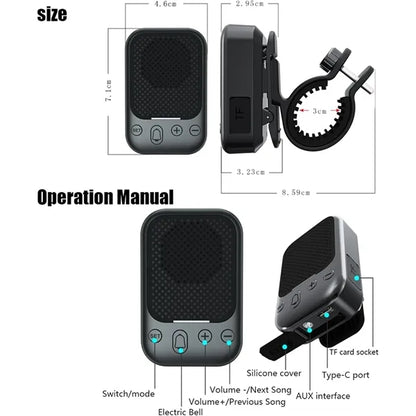 Wearable Bluetooth Speaker with Handlebar Mount