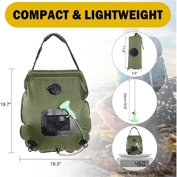 5 Gal Solar Heating Camping Shower Bag