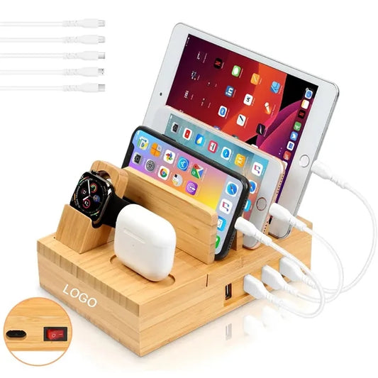Bamboo Charging Station for Multiple Devices