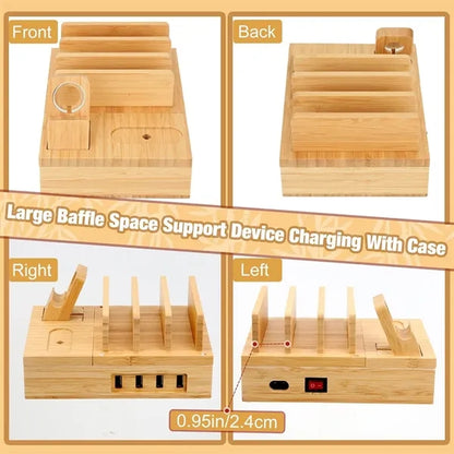 Bamboo Charging Station for Multiple Devices