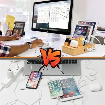 Bamboo Charging Station for Multiple Devices