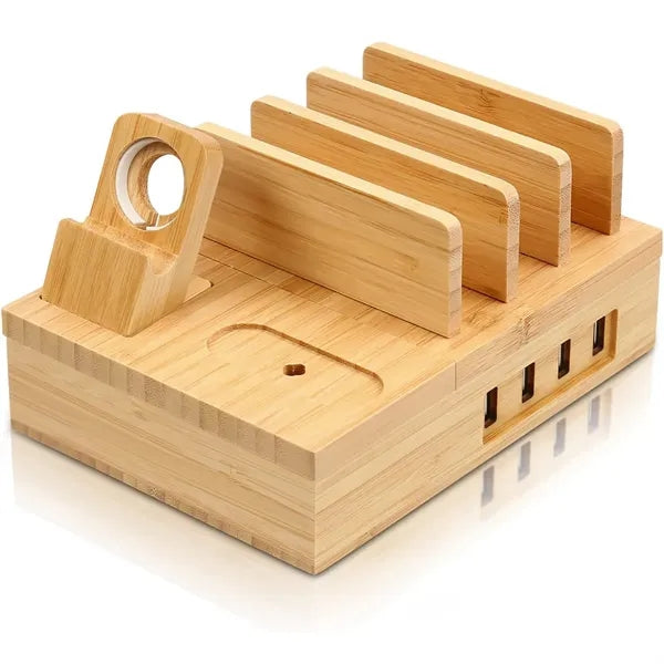 Bamboo Charging Station for Multiple Devices