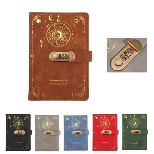 A5 Vintage Journal with Combination Lock Diary Notebook