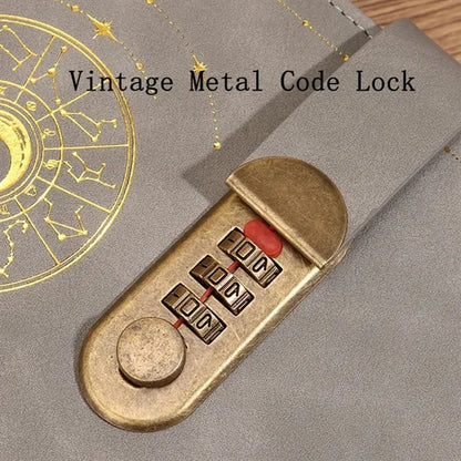 A5 Vintage Journal with Combination Lock Diary Notebook