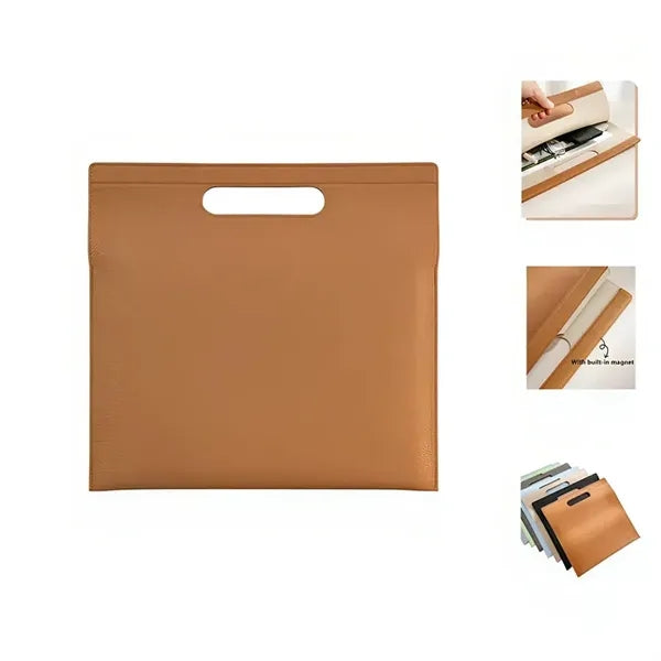 A4 Document Holder with Handle PU Leather File Folder