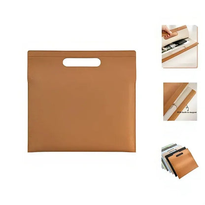A4 Document Holder with Handle PU Leather File Folder
