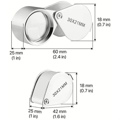 Portable Folding Pocket 30X Magnifying Glass