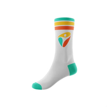 Full Dye Sublimation Poly Spandex Crew Socks with