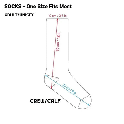 Adult 360 Degree Digital Print Cotton-Blend Crew Socks
