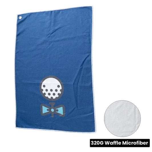 Sublimation Waffle Golf Towel with Grommet & Carabiner - 12"