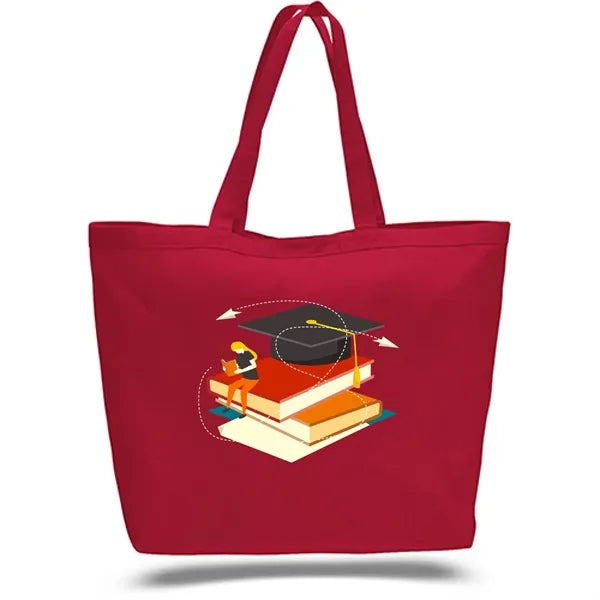 12 oz Cotton Canvas Large Tote Bag - 23"W x 17"H x 6"D x