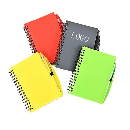 A5/A6 Plastic Cover Spiral Notebook With Pen