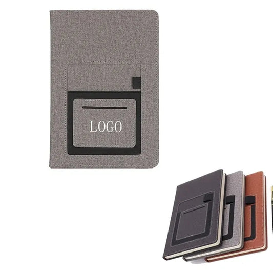 A5 Lined Notebook With Phone Pocket Card Slot