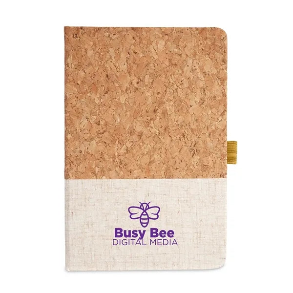 Cork And Heathered Fabric Hardcover Journal 5.5" X 8.25"