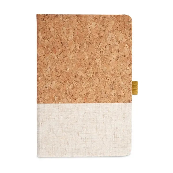 Cork And Heathered Fabric Hardcover Journal 5.5" X 8.25"