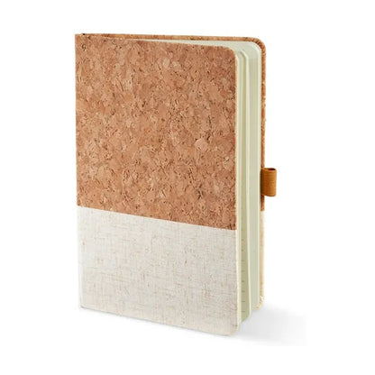 Cork And Heathered Fabric Hardcover Journal 5.5" X 8.25"