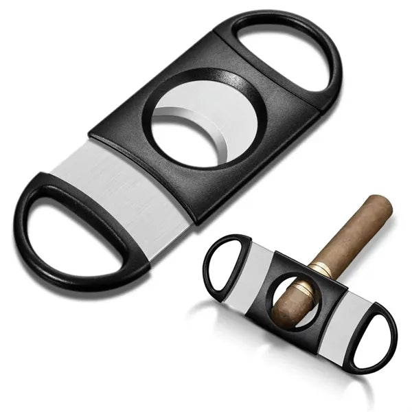 Stainless Steel & Plastic Double Cut Blade Cigar Cutter