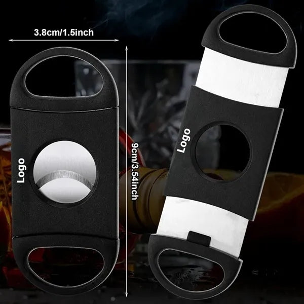 Stainless Steel & Plastic Double Cut Blade Cigar Cutter