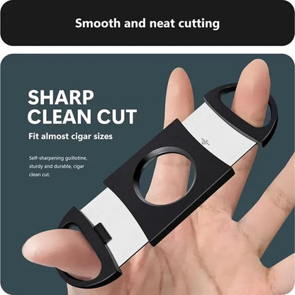 Stainless Steel & Plastic Double Cut Blade Cigar Cutter