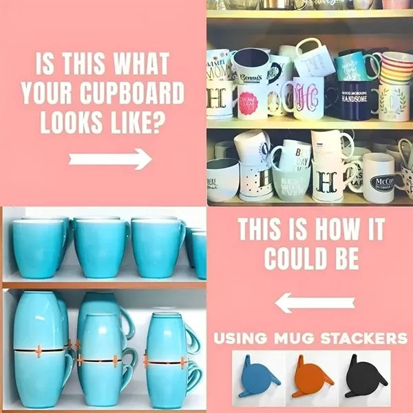 Expandable Stackable Drinkware Stacker Mug Organizer