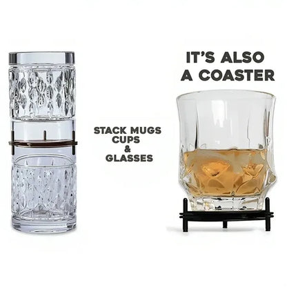 Expandable Stackable Drinkware Stacker Mug Organizer
