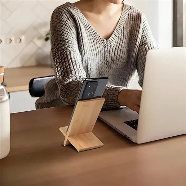 Bamboo Wood Mobile Stand Cellphone Holder
