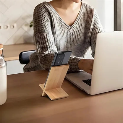 Bamboo Wood Mobile Stand Cellphone Holder