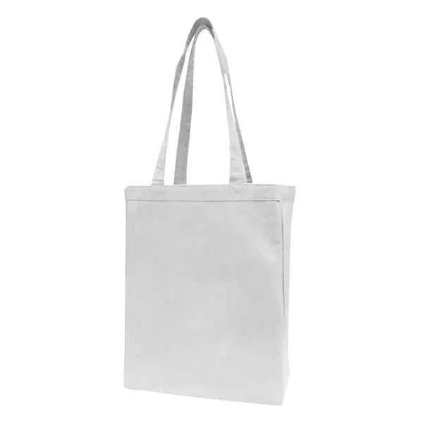 12 oz Cotton Canvas Book Tote Bag - 10"W x12"H x 3"D x