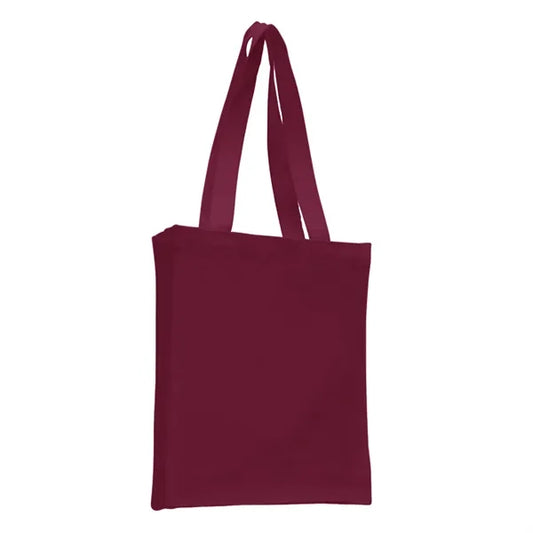12 oz Cotton Canvas Book Tote Bag - 11"W x14"H x 5"D x