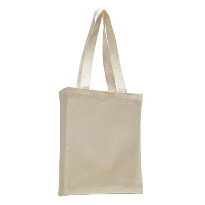 12 oz Cotton Canvas Book Tote Bag - 11"W x14"H x 5"D x
