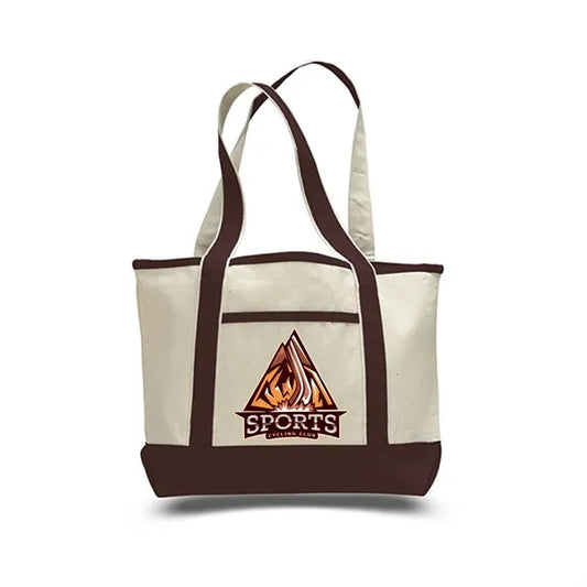 12 oz Cotton Canvas Boat Tote Bag - 18.5"W x12"H x 5.5"D x