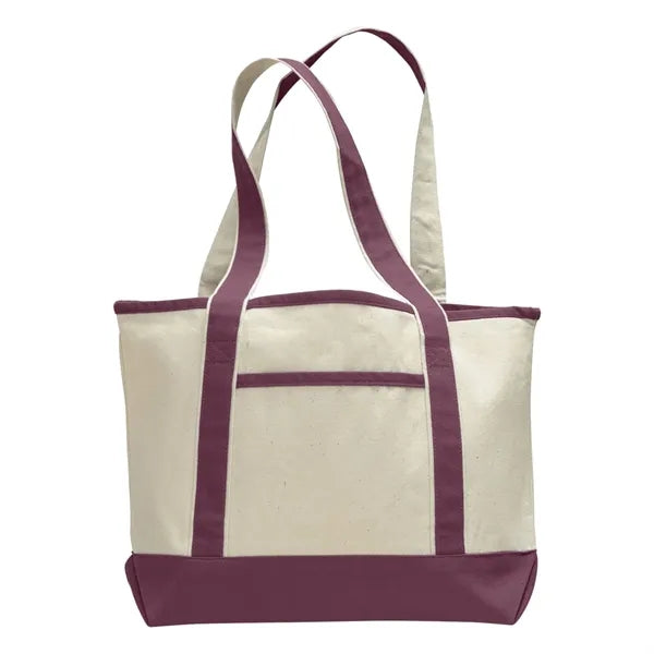 12 oz Cotton Canvas Boat Tote Bag - 18.5"W x12"H x 5.5"D x