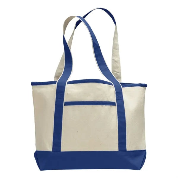 12 oz Cotton Canvas Boat Tote Bag - 18.5"W x12"H x 5.5"D x